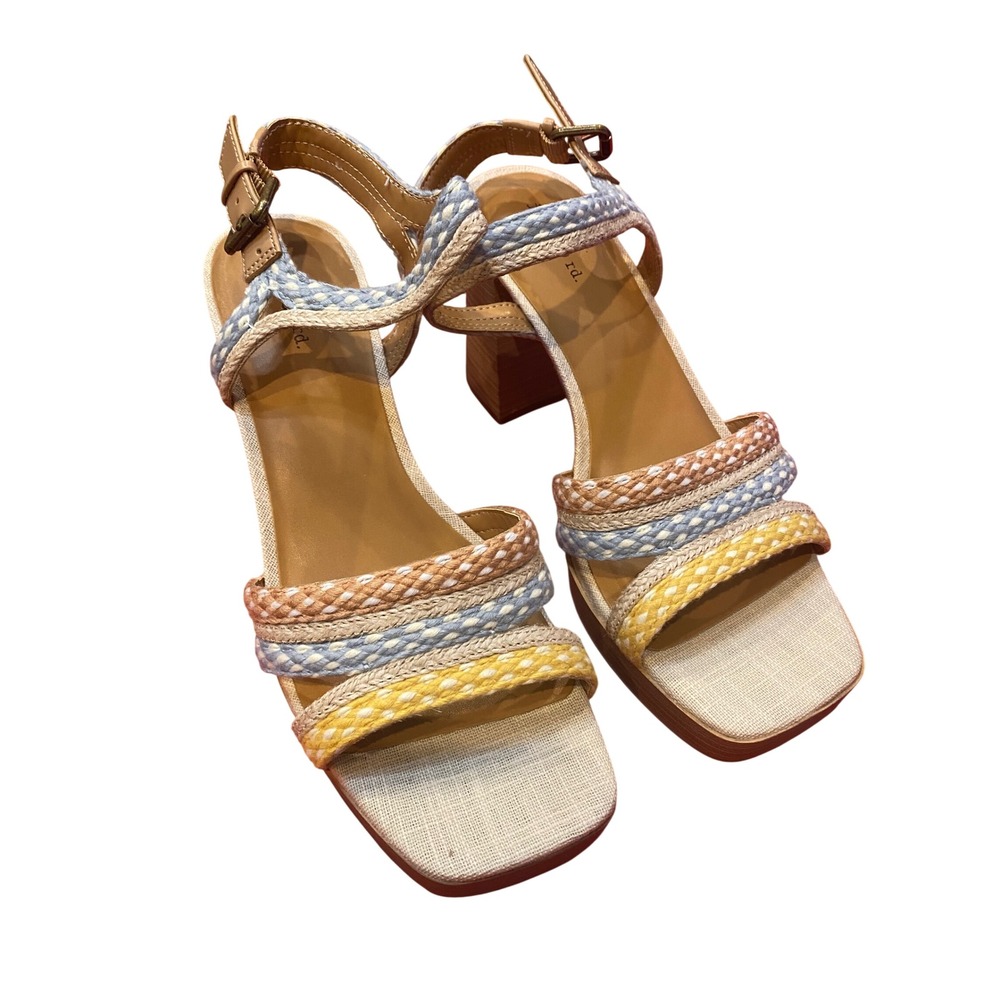Indigo Rd IR-WAYLON-B Multi Color Braided Block Heel Platform Sandals 9.5M